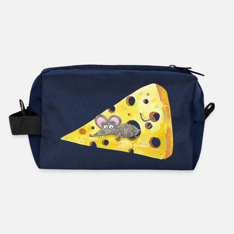 Souris croqueuse de fromage Trousse de toilette en tissu recyclé