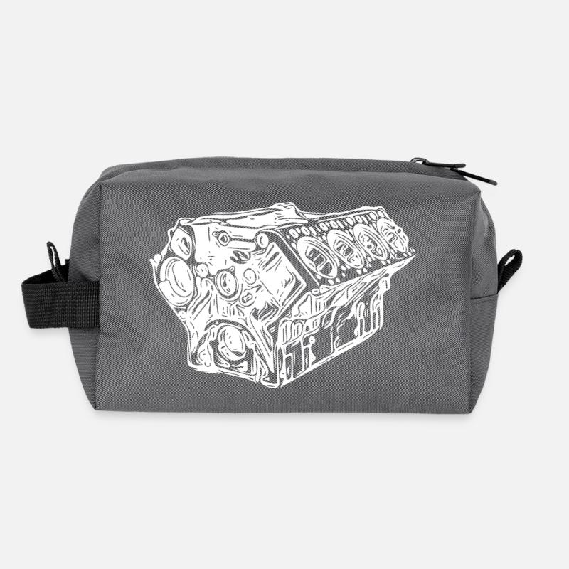 Car Cylinder Engine Block Displacement Fan Recycled Toiletry Zip Bag