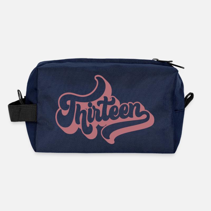 Cute 13th Birthday Gift 13 Years Old - Thirteen Recycled Toiletry Zip Bag