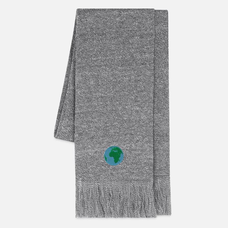 La Terre Brodée - Écharpe en maille - gris chiné