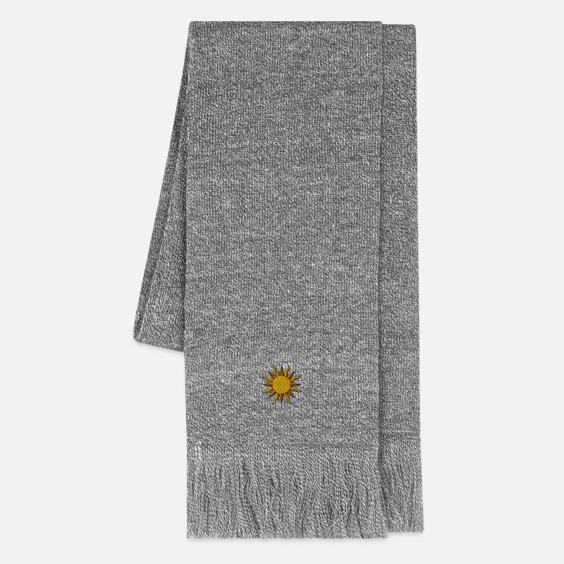 Soleil - Écharpe en maille - gris chiné