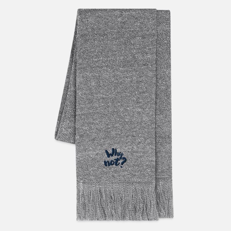 Why not? Embroidered - Knitted Scarf - heather grey