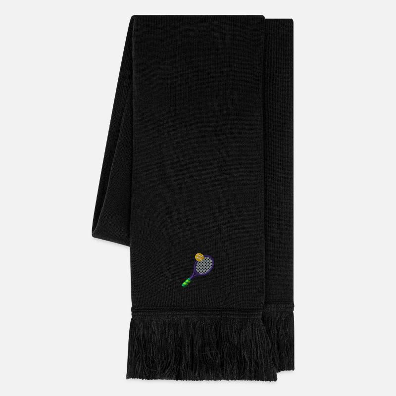 Tennis racket - Knitted Scarf - black