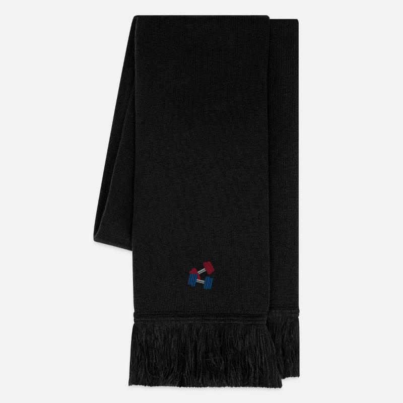 Hanteln - Strickschal - Schwarz