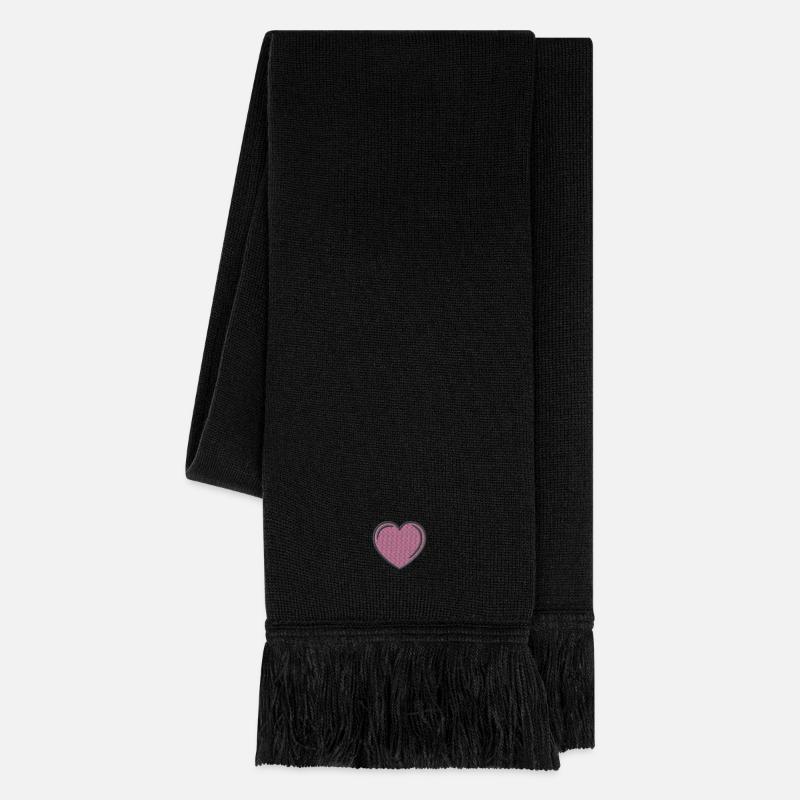 Herz 1 - Strickschal - Schwarz