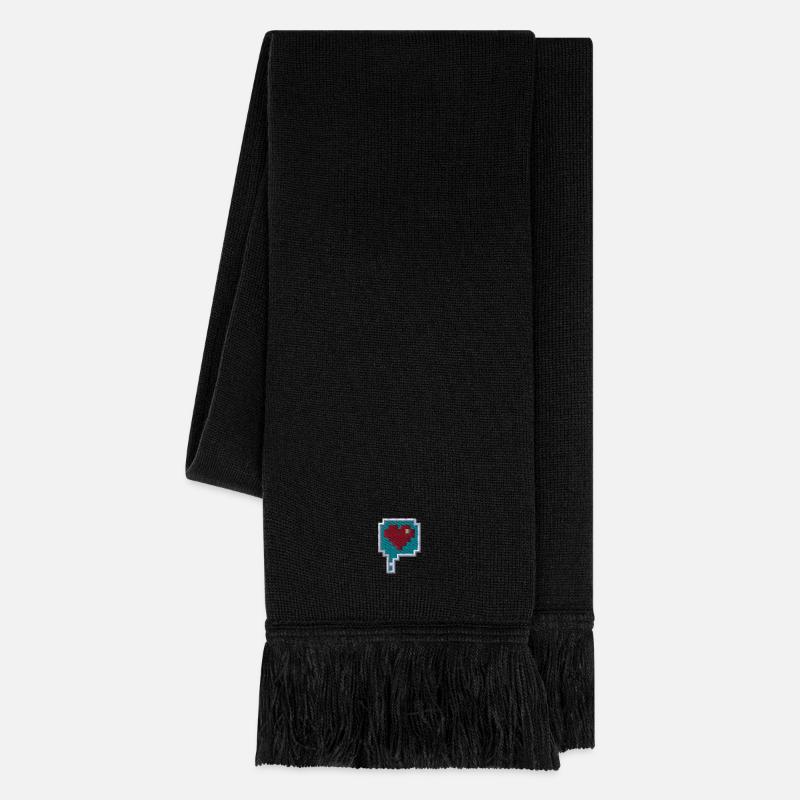 Pixelheart - Knitted Scarf - black