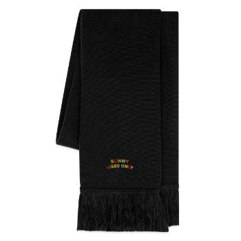 Schriftzug Sunny Vibes bestickt - Strickschal - Schwarz - Rechts