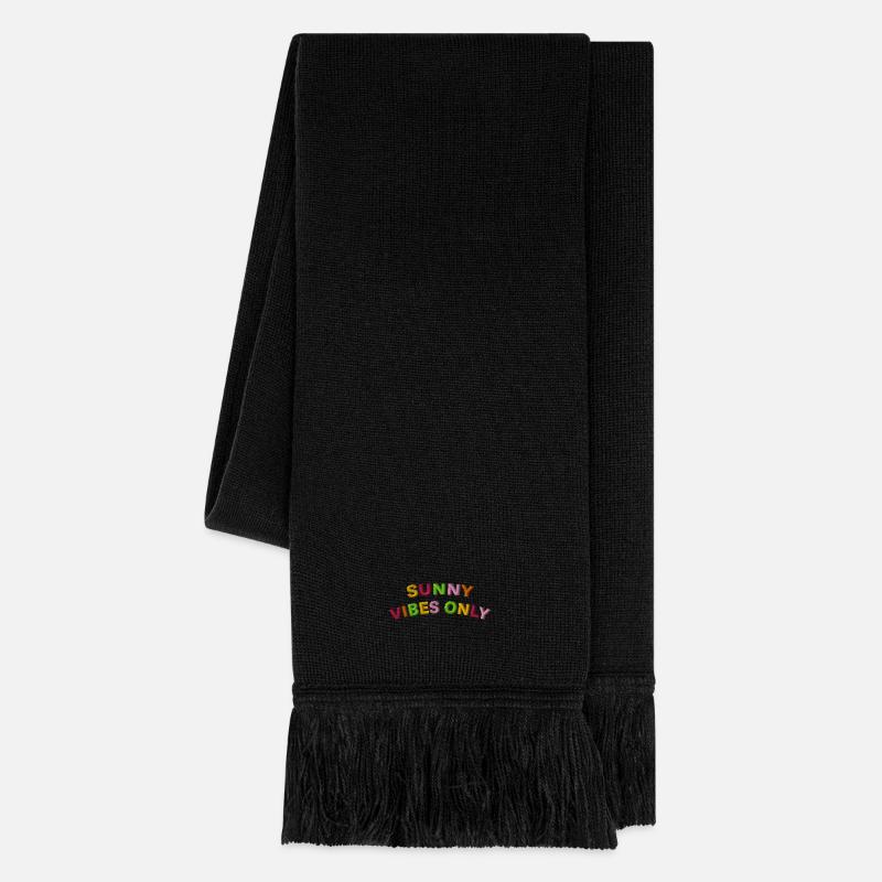 Lettrage Sunny Vibes brodé - Écharpe en maille - noir
