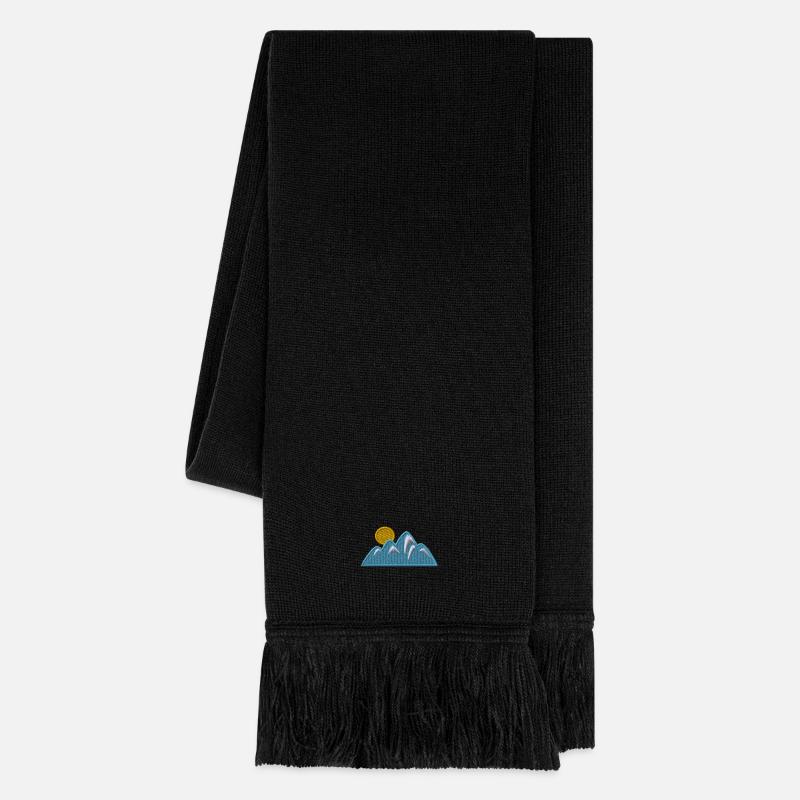 Eisberg bestickt - Strickschal - Schwarz