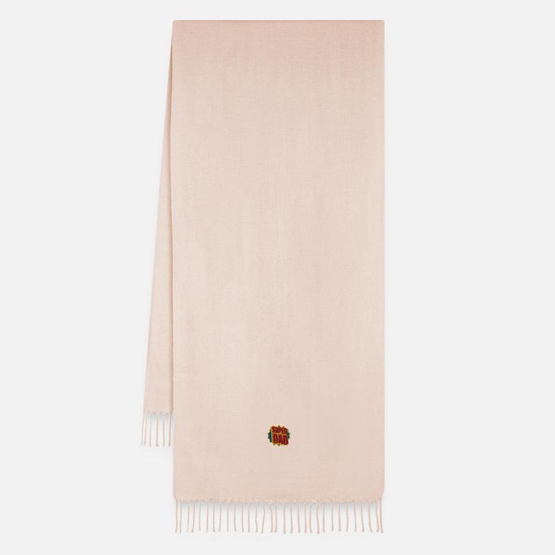 Super papa lettrage brodé - Écharpe oversize - Rose crème