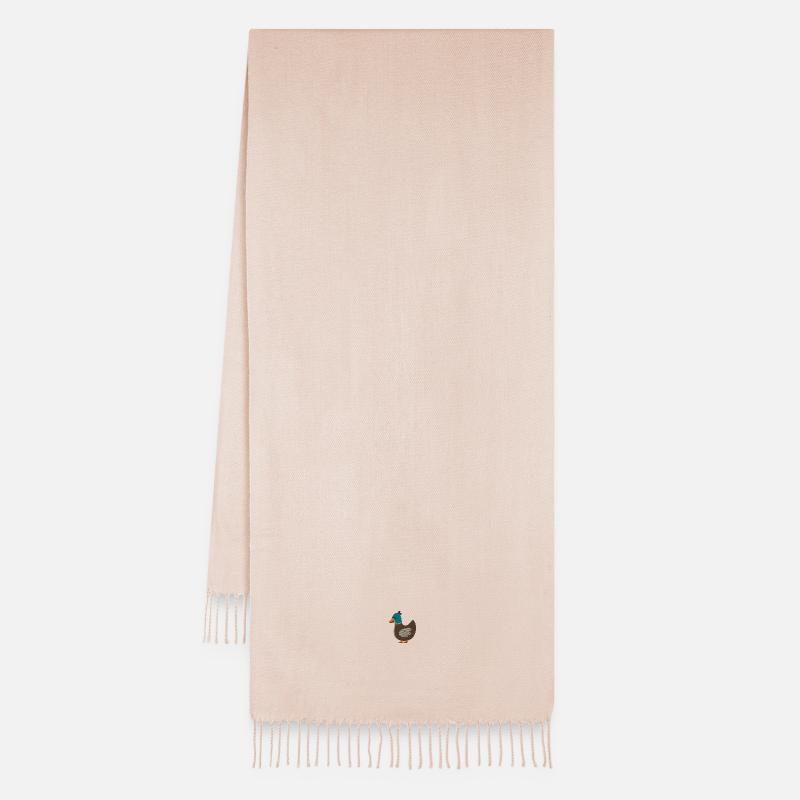 Embroidered duck - Oversized Scarf - Soft rose