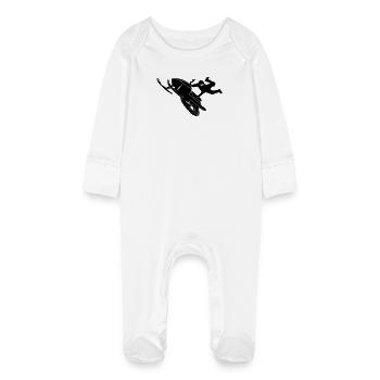 Snowmobil, Snowboarder, Snowboarden, Freestyle - Baby Bio-Schlafanzug mit Kratzhandschuhen - Weiß - Vorne