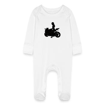 Motorcycle - Grenouillère bio avec gants Bébé - blanc - Devant