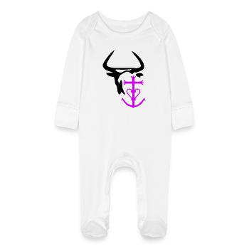 camargue - Grenouillère bio avec gants Bébé - blanc - Devant