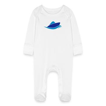 Boot - Baby Bio-Schlafanzug mit Kratzhandschuhen - Weiß - Vorne