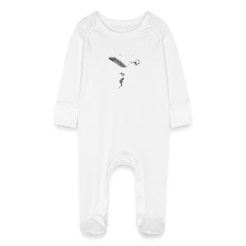 parachuting - Grenouillère bio avec gants Bébé - blanc - Devant