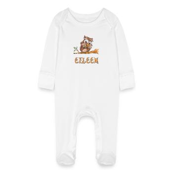 Owl Eileen - Grenouillère bio avec gants Bébé - blanc - Devant