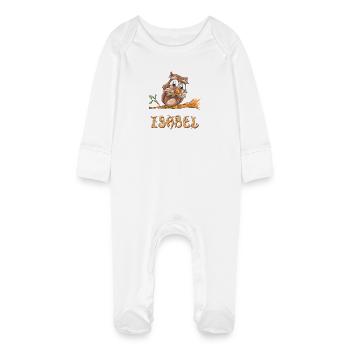 Owl Isabel - Baby Organic Sleepsuit with Scratch Mitts - white - Front