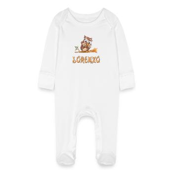Owl Lorenzo - Grenouillère bio avec gants Bébé - blanc - Devant