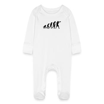 Evolution of Boxing - Baby Organic Sleepsuit with Scratch Mitts - white - Front