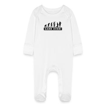 evolution_wedding - Grenouillère bio avec gants Bébé - blanc - Devant