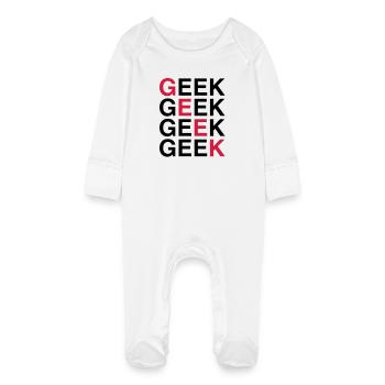 Geek ! - Grenouillère bio avec gants Bébé - blanc - Devant