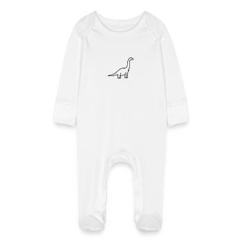Dinosaurier - Baby Bio-Schlafanzug mit Kratzhandschuhen - Weiß - Vorne