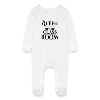 école - Grenouillère bio avec gants Bébé - blanc - Devant