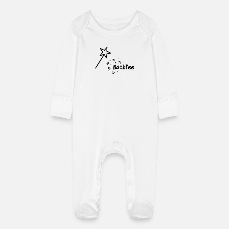Backfee - Baby Organic Sleepsuit with Scratch Mitts - white