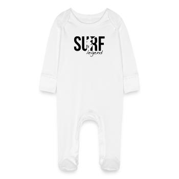 surf surfer surfer - Grenouillère bio avec gants Bébé - blanc - Devant