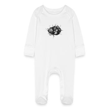 Gorilla King Kong - Baby Bio-Schlafanzug mit Kratzhandschuhen - Weiß - Vorne