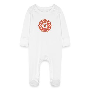 Fleur celte - Grenouillère bio avec gants Bébé - blanc - Devant