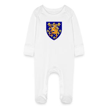 heraldic coat of arms wolf - Baby Organic Sleepsuit with Scratch Mitts - white - Front