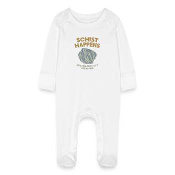 Geology stones geologist saying pun - Baby Organic Sleepsuit with Scratch Mitts - white - Front