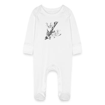 koala bear - Baby Organic Sleepsuit with Scratch Mitts - white - Front