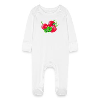 radieschen gemüse speise - Baby Bio-Schlafanzug mit Kratzhandschuhen - Weiß - Vorne