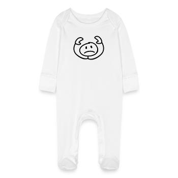 resigned stick man head - Baby Organic Sleepsuit with Scratch Mitts - white - Front