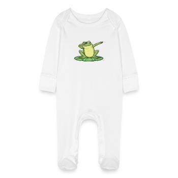 Danse hip-hop grenouille - Grenouillère bio avec gants Bébé - blanc - Devant