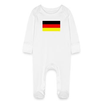 Allemagne couleurs noir rouge or - Grenouillère bio avec gants Bébé - blanc - Devant