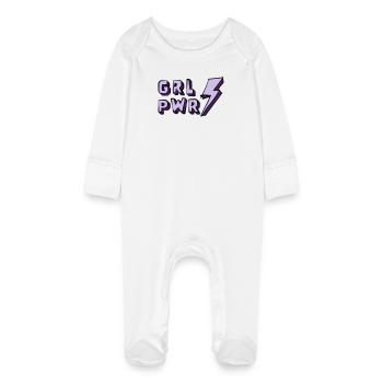 Illustration von Frauenpower und Energie - Baby Bio-Schlafanzug mit Kratzhandschuhen - Weiß - Vorne