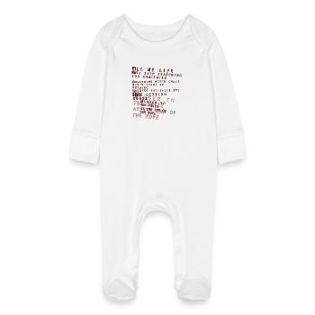 mein ganzes Leben - foo kämpfer - Baby Bio-Schlafanzug mit Kratzhandschuhen - Weiß - Vorne