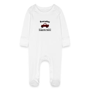 Transport and logistics - Baby Organic Sleepsuit with Scratch Mitts - white - Front