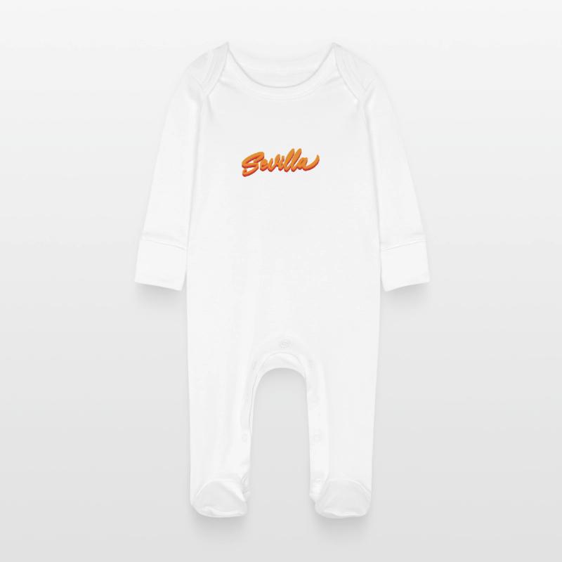 Sevilla Gradient Script Logo Baby Organic Sleepsuit with Scratch Mitts