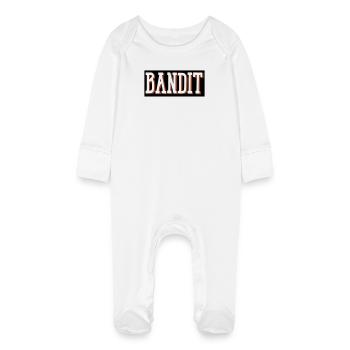 bandit dieb ganowe - Baby Bio-Schlafanzug mit Kratzhandschuhen - Weiß - Vorne