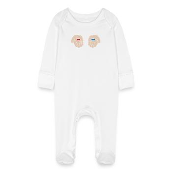 Pilule Rouge Pilule Bleue - Grenouillère bio avec gants Bébé - blanc - Devant