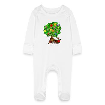 Arbre de vie - Grenouillère bio avec gants Bébé - blanc - Devant