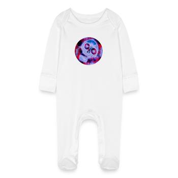 Skull neon - Baby Organic Sleepsuit with Scratch Mitts - white - Front