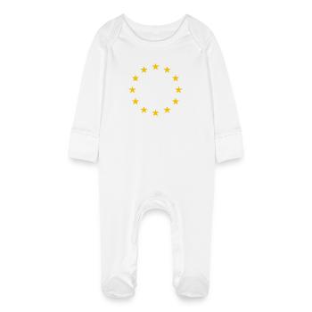 Europa - Baby Bio-Schlafanzug mit Kratzhandschuhen - Weiß - Vorne