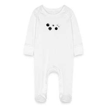 Splatter - Controller Muster für Gamer cool - Baby Bio-Schlafanzug mit Kratzhandschuhen - Weiß - Vorne