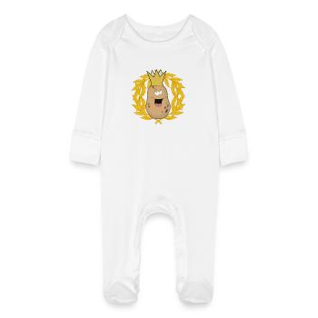 Roi pomme de terre Tuberelet légumes Couronne de laurier - Grenouillère bio avec gants Bébé - blanc - Devant